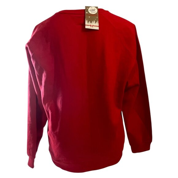 Sweatshirt XL "In My Merry Era" Christmas Holiday Red Pullover Fleece Crew Top - Picture 3 of 5